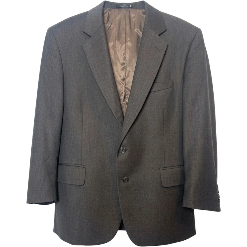 John Weitz Signature Collection Brown Wool Blazer S42 VTG Dark Academia Preppy
